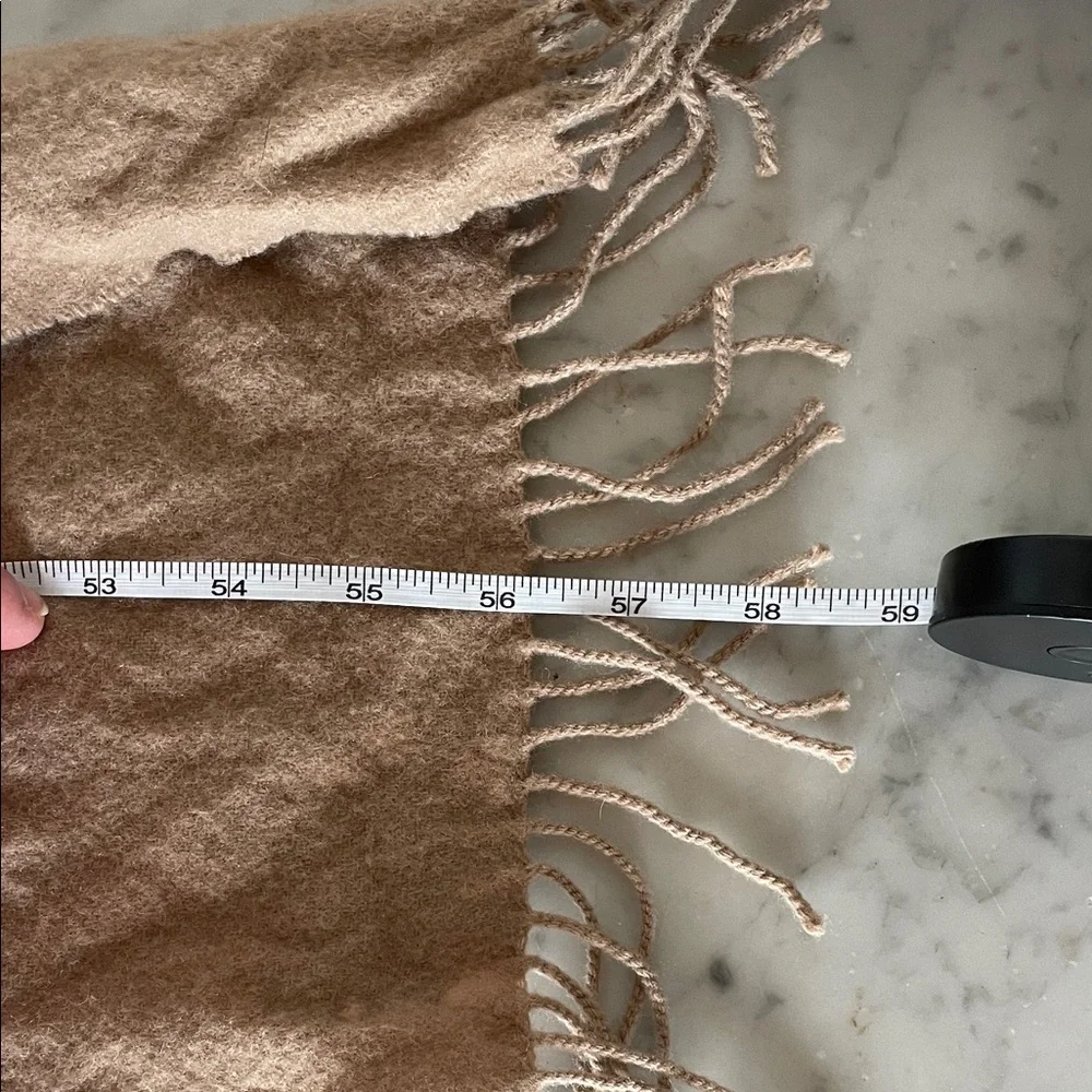 POLO RALPH LAUREN Camel Fringe Lambswool Scarf Vintage